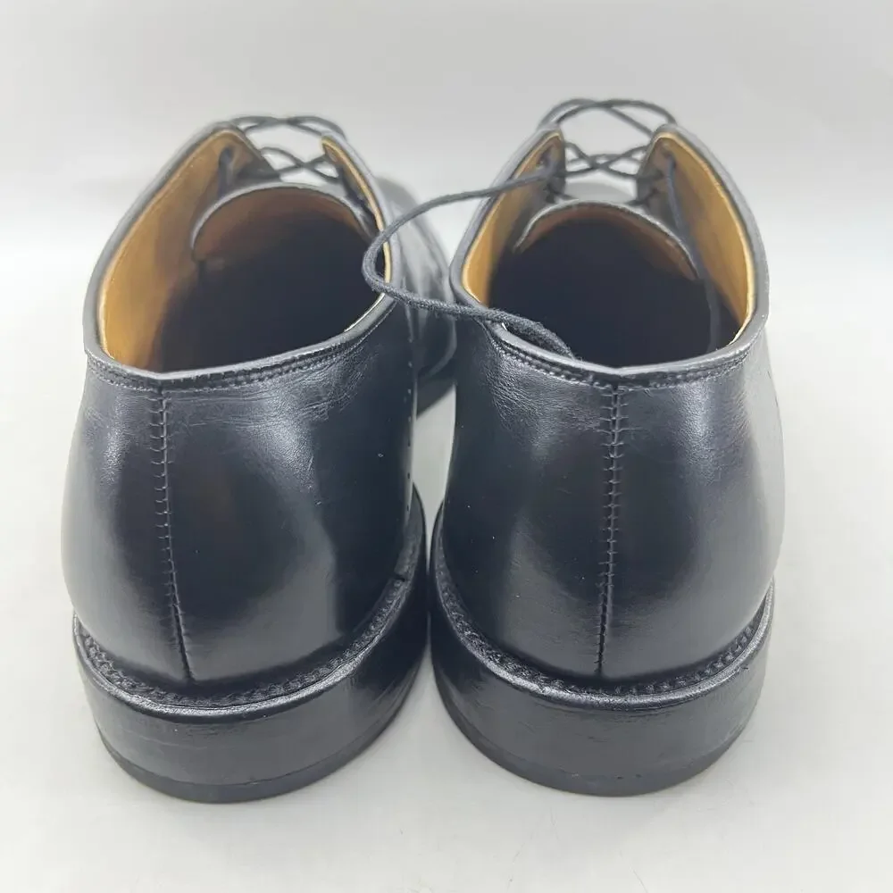 Allen Edmonds Troy Derby Shoes Men Size 10 D Black Leather Cap Toe Dress Oxford